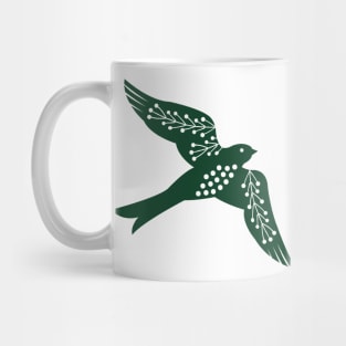 Folk Birds dark green Mug